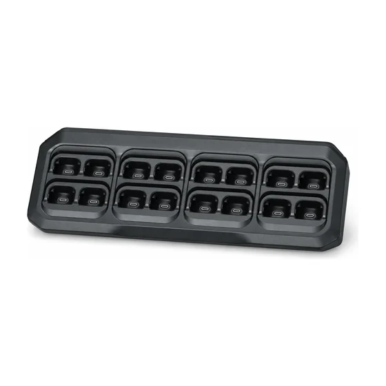 Multi-unit charging dock for overnight charging of an event radio fleet in Dubai